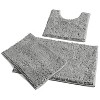 Home Mart Goods 3 Piece Set Light Grey Soft Cozy Plush Chenille Bath Mat Highly Absorbent Bathroom Rug - 3 of 4