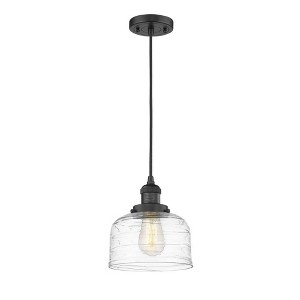 Bell - 1 Light Cord Hung Mini Pendant In Industrial Style-10 Inches Tall and 8 Inches Wide - 1 of 1