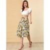 Allegra K Women's Boho Floral High Waist Split A Line Midi Skirt - 2 of 4