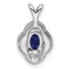 Black Bow Jewelry Rhodium Plated Sterling Silver, Diamond & Gemstone Pendant, 10 x 16mm - 3 of 4