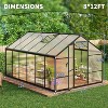 Garvee Outdoor Greenhouse, Polycarbonate Panels, Roof Vent, Lockable Door, Ground Stakes, Aluminum Walk-In for Patio, Lawn - 4 of 4