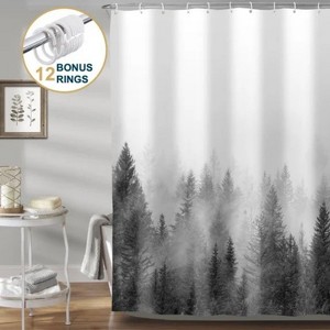 LunaLulinlk Shower Curtain with Hooks – Heavy-Duty Mold/Mildew-Resistant - 1 of 4