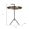 HomeRoots 22" Brass and Black Metal Round End Table - 3 of 4