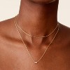 14K Gold Plated Layering Necklace Set | Minimalist Bar, Lotus, Disc & Dog Tag Pendants for Her - 2 of 4