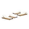 Christopher Knight Home Daphne Patio Adjustable Acacia Wood Chaise Lounge with Cushion (Set of 4) - 2 of 4