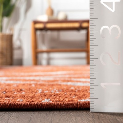 Thigpen Dark Orange and White Synthetic 4' x 6' Area Rug
