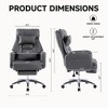 Lyngins Ergonomic Office Chair with Hidden Footrest, Tech Leather Home Office Desk Chair, Swivel Computer Chair with Lumbar Support Headrest - 3 of 4