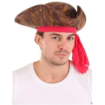  Skeleteen Faux Leather Pirate Hat - Brown Distressed