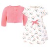 Touched by Nature Girls Organic Cotton Dress and Cardigan, Rainbows And Sunshine - 3 of 4