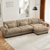 5 Pieces Sofa With Ottoman, 4 Seater Sectional Sofas Large With Waist Pillow And Throw Pillows, Large L Shape Sofa For Living Room-Cuddlewood - 2 of 4
