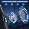 Hoffree Leather Massage Gaming Chair Ergonomic Office PC Chair with Bluetooth Speaker & Footrest - 3 of 4