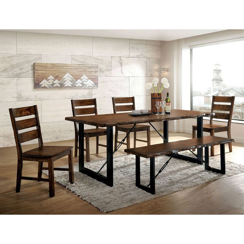 Iohomes Kopec Industrial Style Dining Table 6pc Set Walnut - HOMES: Inside + Out, 3 of 6