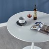 42.1inWhite Tulip Table Mid-century Dining Table for 4-6 people With Round Mdf Table Top, Pedestal Dining Table, End Table Leisure Coffee Table - 4 of 4