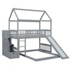 NicBex Twin Over Twin Bunk Bed with Safety Guardrail and Slide,House Loft Bed with Ladder,Modern Bunk Beds,Noise Reduced Bunk Beds for Bedroom - 2 of 4