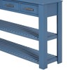Console Table W/4 Drawers 2 Shelves Vintage Minimalist Console Table Sturdy Stable Entryway Sofa Table Easy To Assemble For Living Room Hallway, Blue - 3 of 4