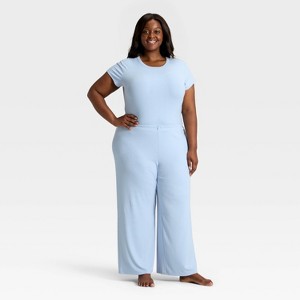 Women's Pointelle Short Sleeve Shirt and Pants Pajama Set - Auden™ - 1 of 3