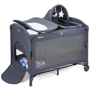 5-in-1 Portable Baby Bedside Sleeper with Bassinet, Diaper Changer & Play Mat, Multi-Functional Crib for Newborn to Toddler - 1 of 4