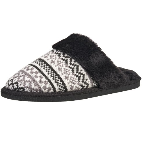 Connection Women's Fairisle Scuff Slippers - Winter House Shoes Women : Target