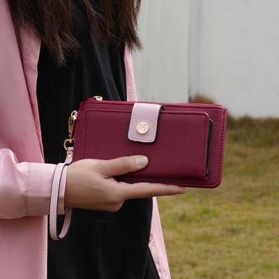 MKF Collection Olympe Vegan Leather Women’s Wristlet Wallet by Mia K - Black Cognac — фото 3