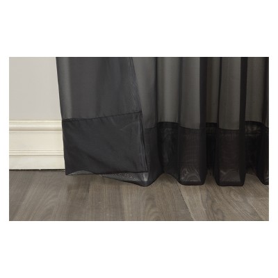 Black Sheer Polyester Rod Pocket Window Panel