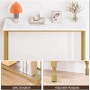 Console Table, Sofa Tables Narrow Entryway Table with Glass Shelf and Metal Frame - 3 of 4