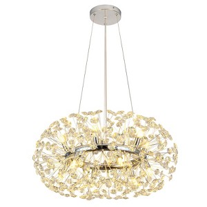 LLHZSY 12-Lights Modern Dimmable Crystal Sputnik Firework Chandelier for Dining Room-Gold/Chrome - 1 of 4