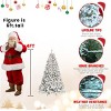 Artificial 4ft Flocked Christmas Tree with 366 PVC Branch Tips, Pine cone*21pcs, 150L warm white led, memory wire+iron wire - 2 of 4