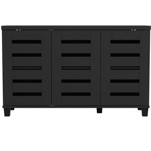 Homcom Shoe Storage Cabinet With 2 Flip Drawers And Open Compartment,  Adjustable Shelves For Entryway Or Hallway : Target