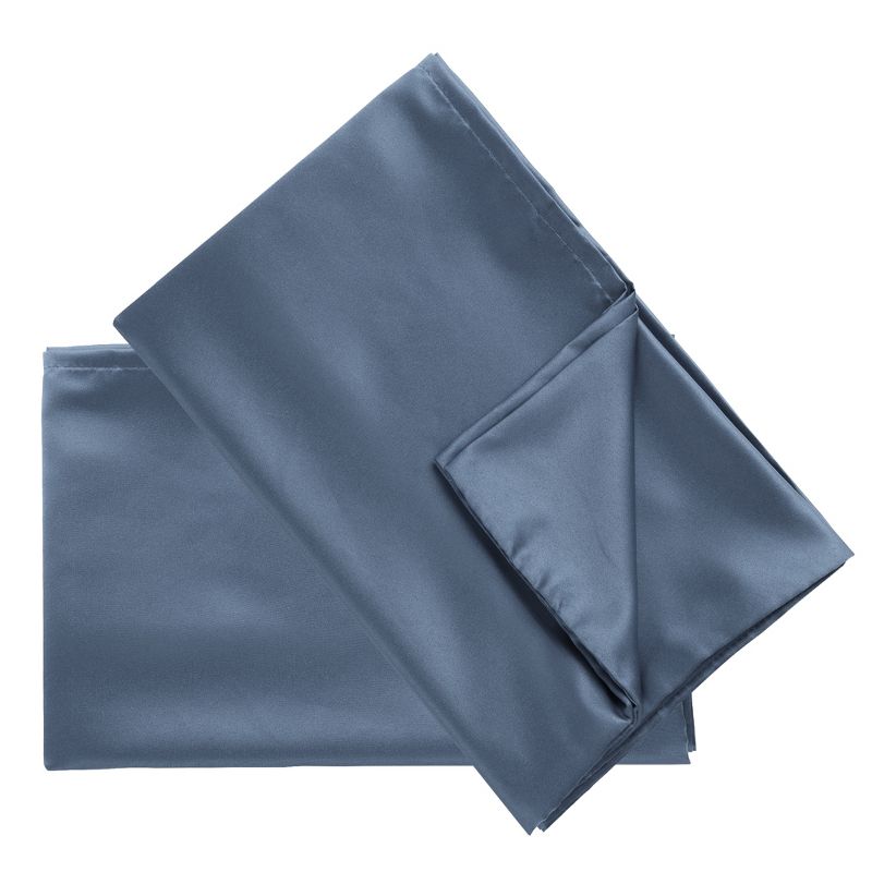 4 Pcs Queen 20"x30" Silk Satin Luxury Cooling Pillowcase Slate Gray - PiccoCasa, 6 of 7