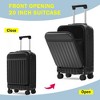 NAYSAYE Front Opening Luggage Set 3 Piece Hardside Carry On USB Port Expandable Suitcase TSA Lock, Black, 15.7"*10"*25.39" - 4 of 4
