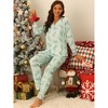 cheibear Christmas Tree Long Sleeve Tops with Pants Lounge Family Sleepwear Pajama Sets Green - 2 of 4