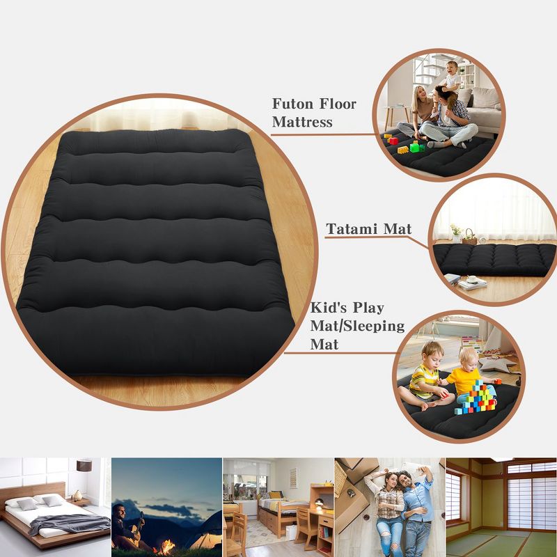 WhizMax Japanese Futon Floor Mattress, Sleeping Mattress for Floor, Tatami Mat, Roll Up Mattress Camping Mattress Pad, 5 of 7