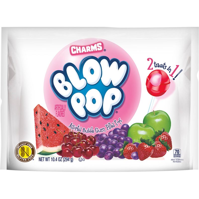 Charms Blow Pop Assorted Flavor Lollipops Candy Standup Bag &#8211; 10.4oz, 1 of 7