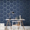 Aqueous Geo Cobalt Blue and Silver Geometric Paste the Wall Wallpaper - 2 of 4