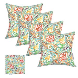 EAGLE PEAK Set of 4 Throw Pillow Covers, Modern Decorative Square Toss Pillow Cushion Case， Paisley White - 1 of 4