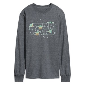 Men's - Star Wars - The Mandalorian Grogu Star Wars Long Sleeve Graphic T-Shirt - 1 of 4