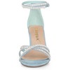 Allegra K Women's Rhinestones Crisscross Strap Strappy Chunky Heel Sandals - 3 of 4