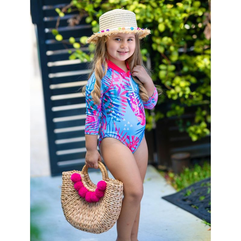 Girls At the Oasis Rash Guard Swimsuit - Mia Belle Girls, 3 of 6