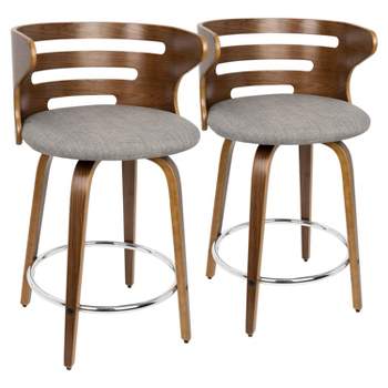 Set of 2 Cosini Upholstered Counter Height Barstools - Lumisource