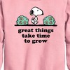 Boys' - Peanuts - Great Things Take Time To Grow Graphic Long Sleeve Fleece Sweatshirt - 2 of 4