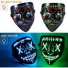 Whizmax [2PACK]X-EYE Scary Mask LED Mask---LED Light Up Mask EL Wire Light Up(Blue+Green) - image 2 of 4