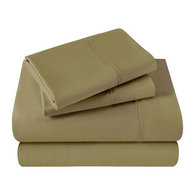 Premium Cotton 400 Thread Count Solid Deep Pocket Sheet Set by Blue Nile Mills