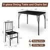 Dyonery 5-Piece Dining Table Set for 4 People, 43.3" Small Kitchen Table Set with 4 Armless Chairs, Solid Wood Top & Metal Legs, Easy Assembly - 2 of 4