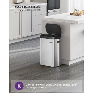 13 Gallon Automatic Trash Can - Motion Sensor & Touch Open, Stainless Steel, Soft-Close Lid, Includes 15 Bags - 1 of 4