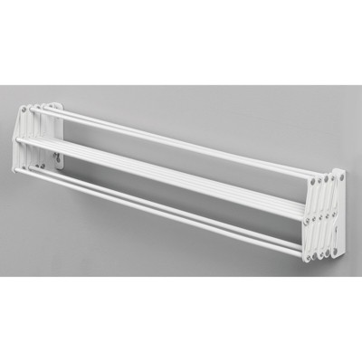 White Steel Wall Mount Accordion Clothes Drying Rack