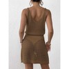 Women's Knit Lace Cover Up Dress - Beach Swimwear Sheer Tunic Midi Dress Boho Chic Sleeveless Summer Dress - 4 of 4