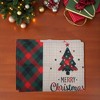 Unique Bargains Christmas Place Mats Plaid Linen Red Green Beige White 13"x17.7" 2 Pcs - 2 of 4