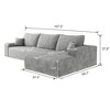 VASIP 107"Cloud Sectional Couch with L-Shape Chaise,Modern Modular Sofa with Deep Seat,Plush Corduroy ,for Living Room, Bedroom, No Assembly - 2 of 4