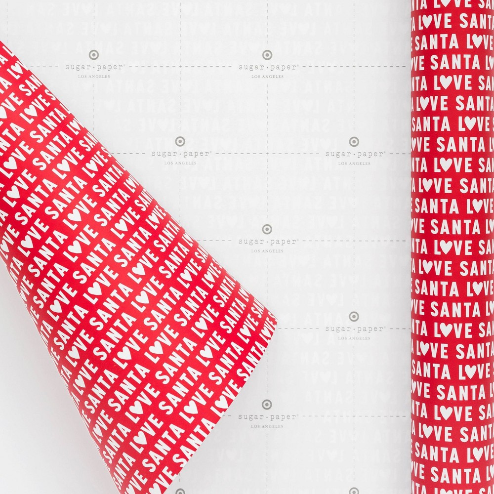 25 sq ft 'Love Santa' Gift Wrap Red/White - Sugar Paper™ + Target