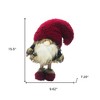 HomeRoots Big Red Fur Hat Cheetah Coat Gnome - 3 of 4
